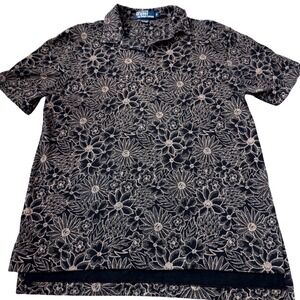 Vintage Rare Polo Ralph Lauren Mens Floral Daisy Print Short Sleeve Polo Shirt